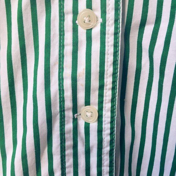 Green & White Stripe Short-Sleeve Button Down - Picture 4 of 5